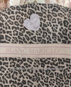 Borsa Shopper stampata in tessuto maculato nero Blanc Mariclo Collection 40x45 cm