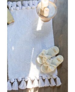 Tappeto rettangolare con nappe Blanc Mariclò Soft Neige Collection 50x80 cm Bianco
