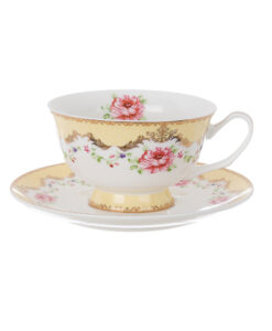 Tazza the con piattino porcellana Blanc Mariclo Le Rose del Borgo
