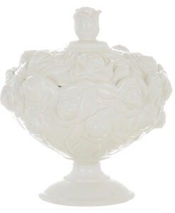 Alzatina con coperchio Blanc Mariclo Sentimento Fiorito Collection H 19 cm