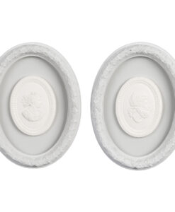 Set 2 decori ovali Blanc Mariclo Gipsoteca Collection H 18 cm