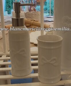Set bagno 2 pezzi Blanc Mariclo Salle de Bain decoro fiocco