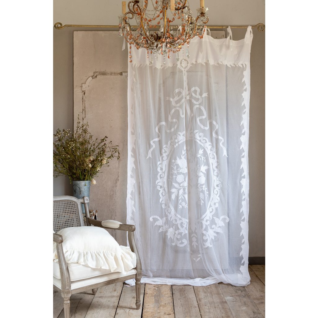 Tenda ricamata Blanc Mariclo Dentelle Collection 140x290 cm avorio - Blanc  MariClo' Reggio Emilia