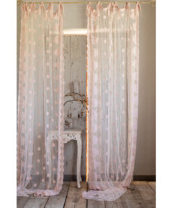 Tenda Blanc Mariclo ricami e smerli laterali Rosa cipria