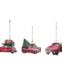 Set 3 Decori macchinina con albero di Natale Blanc Mariclo Sonetti di Natale Collection