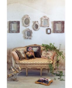 Cuscino Blanc Mariclo in velluto con frange 30x30 cm Pinacoteca Collection Vaso Fiori