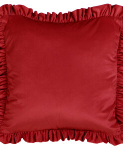 Cuscino rosso velluto con gale Blanc Mariclo Morbido Sonno Collection 45x45 cm