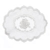 Tovaglietta ovale in lino ricamata Blanc Mariclo Dentelle Collection 35x50 cm