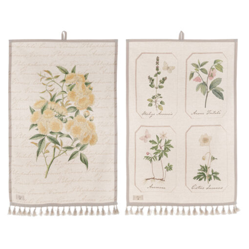 Set 2 Canovacci con nappe Blanc Mariclo Le Botanique 50x70 cm
