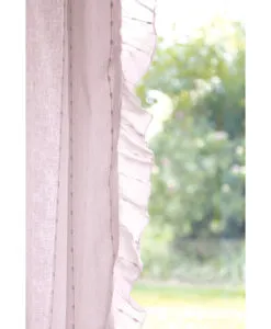 Coppia Tende Rosa Plumetis Blanc Mariclo con gala laterale 150x290 cm