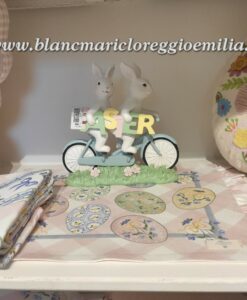 Decoro coniglietti in bicicletta Blanc Mariclo Nemorino Collection H 23 cm