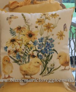 Cuscino pulcini Blanc Mariclo Sweet Chick Collection 45x45 cm