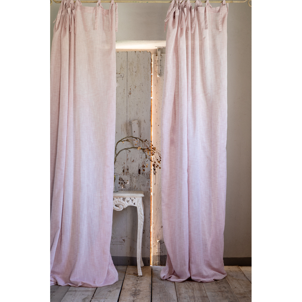 Tenda con lacci Blanc Mariclo Sorbetto Collection 145x300 cm colore rosa chiaro screziato