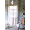 Tenda lino Blanc Mariclo Rosa polvere ricamata Dentelle Collection 140x290 cm