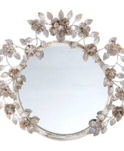 Specchio con decoro floreale Blanc Mariclo Collection L 50 x P 4 x H 52 cm