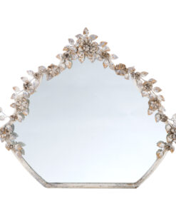 Specchio con decoro floreale Blanc Mariclo Collection L 70 x P 4 x H 58 cm